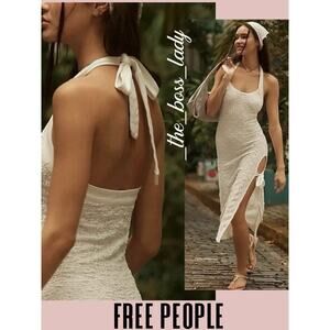 Free People Free-est midi dress side slit cutout stretchy Large
